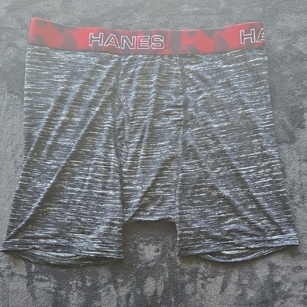 Hanes Black and Gray Boxer Briefs Moisture-Wicking Comfort